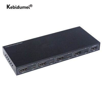 4 IN 1 Out HDMI KVM Switcher 4K Video Display HDMI Type C U