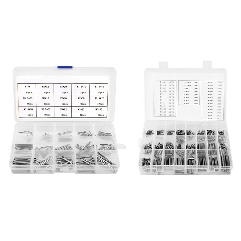 150Pcs Split Cotter Pins Kit Set 15 Types M1-M3 with 280Pcs