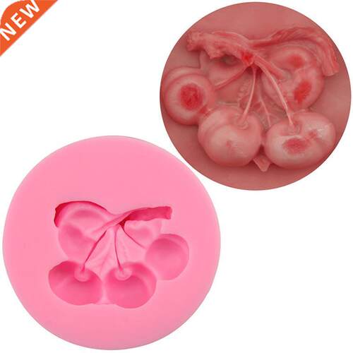 3D Cherry Shaped Silicone Mold Non-Stick Fruit Fondant Mold