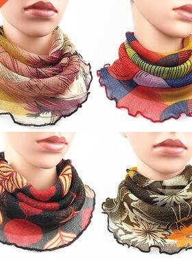 Spring Summer Chiffon Neck Collar Scarf Women Head Thin Suns