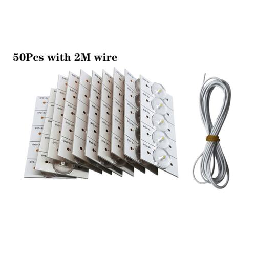 50PCS 3V SMD Lamp Beads with Optical Lens Fliter for 32-65 i
