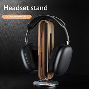 Bamboo Wood & Aluminum Headphone Stand Holder Gaming