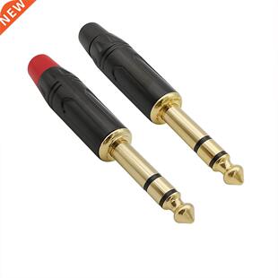 2Pcs 6.5mm Stereo Jack Plug Wire Connectors 6.5 1/4&quot