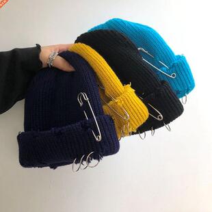 Winter Punk Harajuku Hole Skullies Women Warm Fashion Knitte
