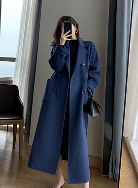 LANMREM 2021 Autumn Winter Women Woolen Coat Warm Long Lengt