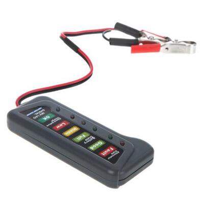 12V Digital Battery/Alternator Tester with 6-LED Lights Disp