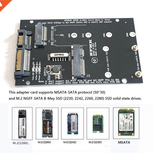 M.2 NGFF MSATA SSD To SATA 3.0 2.5 inch Adapter M2 PCI SSD C