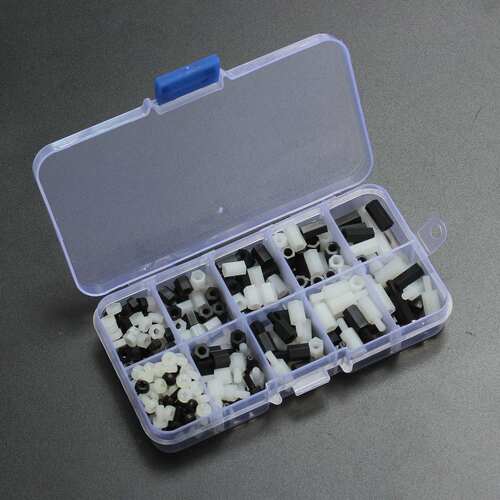 300Pcs M3 Nylon Hex Spacer Screw Nut Sepator Kit Stand Off