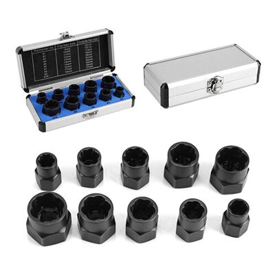 11pcs Nut Extractor Kit Screw Extractor Damaged Bolt Remover