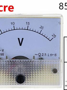 1PCS 85L1-V 25V C nlog Voltmeter Pnel Voltge Meter 64*5