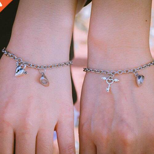 1Pair Heart Shaped Magnet Attraction Bracelet for Couples St