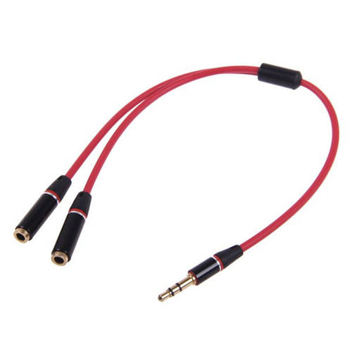 3.5mm Stereo Headphone Audio Male To 2 Female Y Splitter Ca