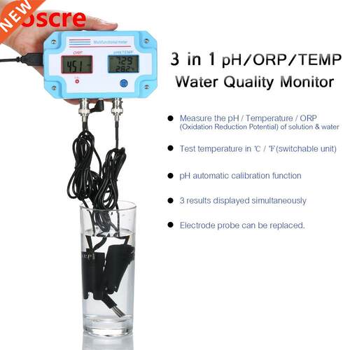 3 n 1 Water pH/ORP/TEMP Meter Water Qualty Tester Mult-pa
