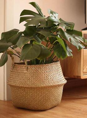 Woven Dirty Storage Seagrass Wickerwork Rattan Hanging Flowe