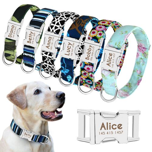 Dog Collar Personalized Nylon Pet Dog Tag Collar Custom Pupp