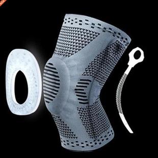 New Weaving Silicone Knee Sleeve Pads Supports Brace Basketb