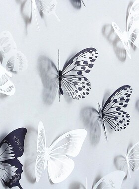 18PCS 3D Effect Crystal Butterflies Wall Sticker Beautiful B