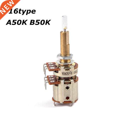 16type Double Shaft Potentiometer With Switch A50K B50K Shaf