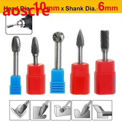 6mm Shank Tungsten Carbide Rotary Point Burrs Double Cut Sol