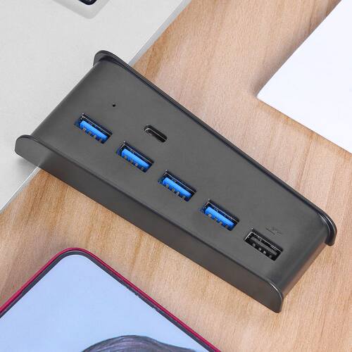 For Ps5 Usb Hub 6 In 1 Usb Splitter Expander Hub Adapter Wit