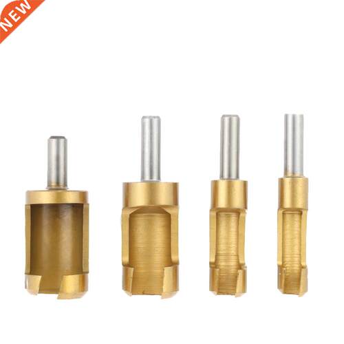 4pcs 1/4 Wooden Plug Drill Shank Titanium Barrel Cork Drill