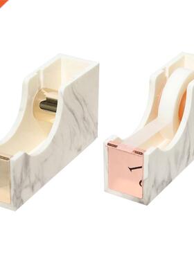 2PCS Creative Stationery Marble Pattern Tape Holder Cutter E