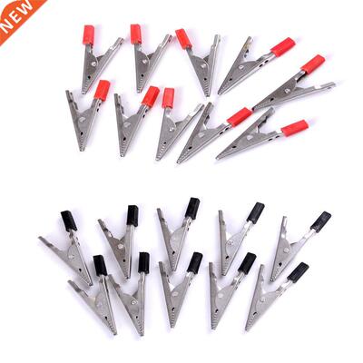 10pcs Red Metal Insulated Alligator Clips ClampHandle Croco