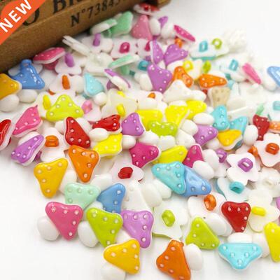 50/100pcs Mix Color Mushroom Shank Plastic Combined Buttons