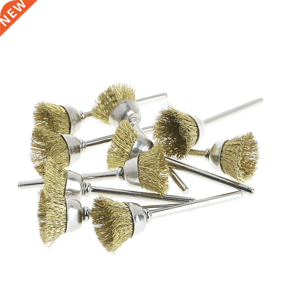 New 10Pcs 18mm Brass Wire Wheel Brushes For Grin Rotary T