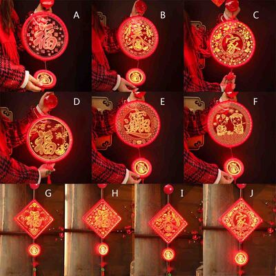 Chinese New Year Fu Character Luminous Hanging Lights Pendan
