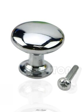 2Size Drawer Door Knob S/L Oblate Chrome Kitchen Cabinet War