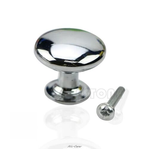 2Size Drawer Door Knob S/L Oblate Chrome Kitchen Cabinet War
