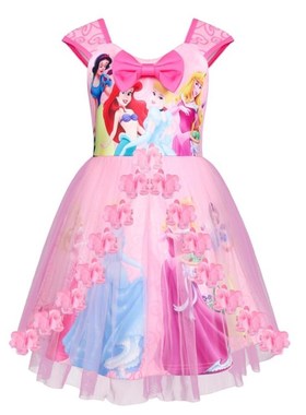 Girls Dress Lace Flowers Dresses For Girls Snow White Party