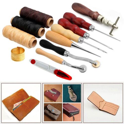 14Pcs Leather Craft Set Hand Stitching Sewing Tools DIY Rope