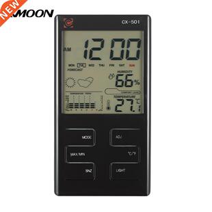 Indoor LCD Digital Temperature Humidity Meter Clock Thermome