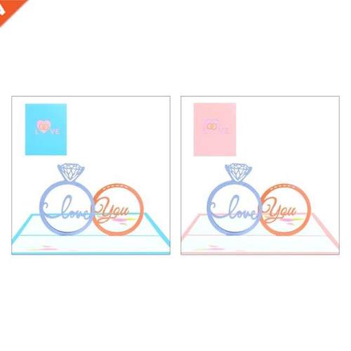 3D Diamond Ring Paper Card Valentine's Day Love Blessing