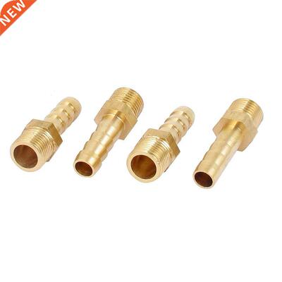 4x Gold 1/8BSP Male Thread Brass Hose Barb Coupler Fitting C