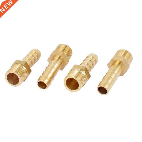 4x Gold 1/8BSP Male Thread Brass Hose Barb Coupler Fitting C