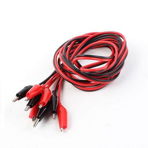 2Pcs Double End Alligator Clips Test Lead Jumper Wire 1.5m 2