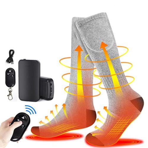 1Pair Electric Heating Socks USB Charge Socks Winter Foot
