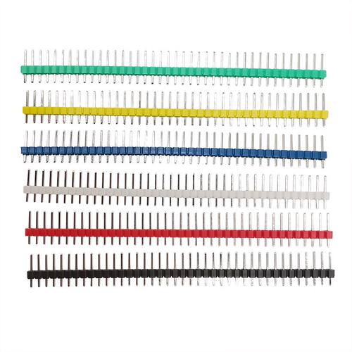 60Pcs Pitch 2.54mm 40 Pin Single Row Male Plug PCB Breakable