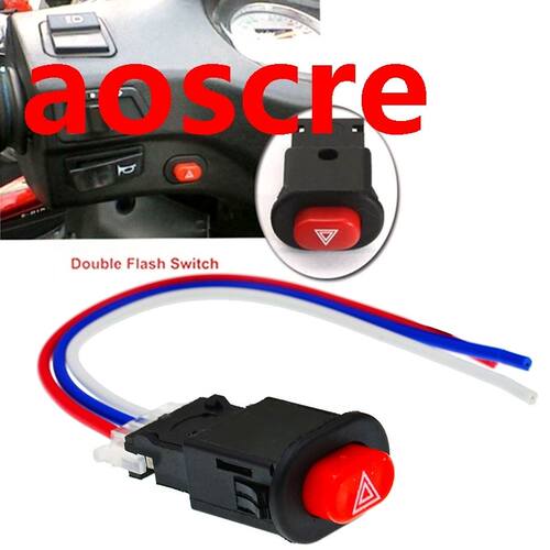 Motorcycle Scooter Double Flash Switch Hazard Light Switch B
