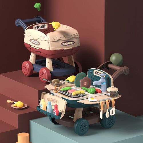 BBQ cart store BBQ color changing children play puzzle toys