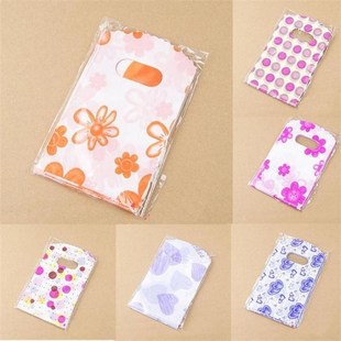 100pcs/Lot Plastic Packaging Bags With Handle Small Gift Bag