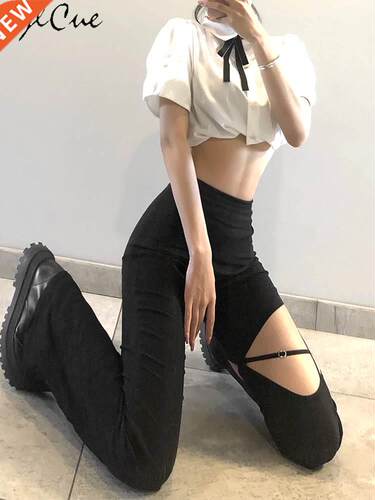 Sylcue Summer High Set Style Small High-Waisted Flared Trous