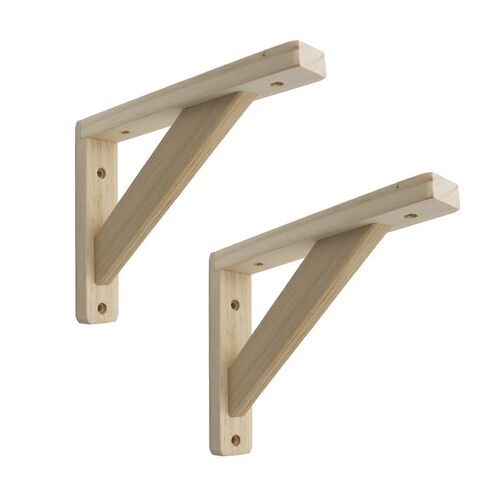 2PCS Triangle Pine Wood Angle Bracket Heavy Support Wall Mou