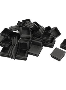 30Pcs Square Chair Legs Tubing End Cap 30mm x 30mm Black