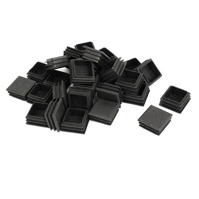 30Pcs Square Chair Legs Tubing End Cap 30mm x 30mm Black