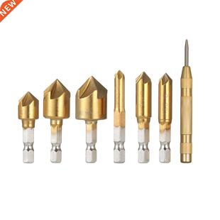 6pcs Chamfer 90 Degrees Five Blade High Carbon eel 1/4-inc