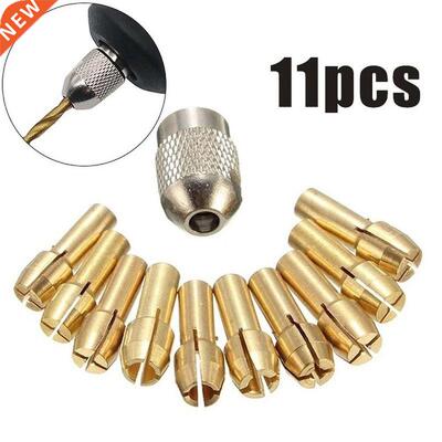 11pcs/Set Brass Drill Chucks Collet Bits 0.5-3.2mm 4.8mm Sha